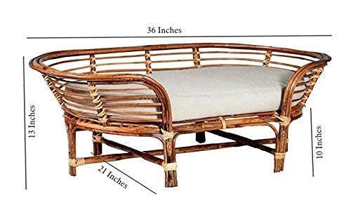 Bamboo Cane Pet Bed for Dogs and Cats with Comfortable Foam Mattress