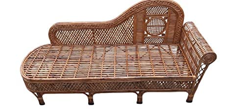 Cane Diwan Settee, Sofa Couch with Cushion (3 Seater)