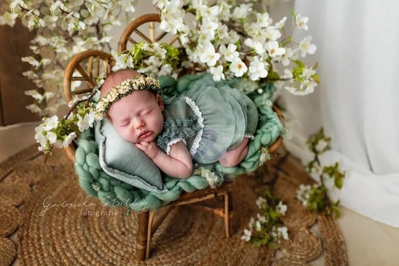 Bamboo Cane Posing Chair for Newborns, Sitter, Newborn Baby Chair, Wooden Chair for Baby