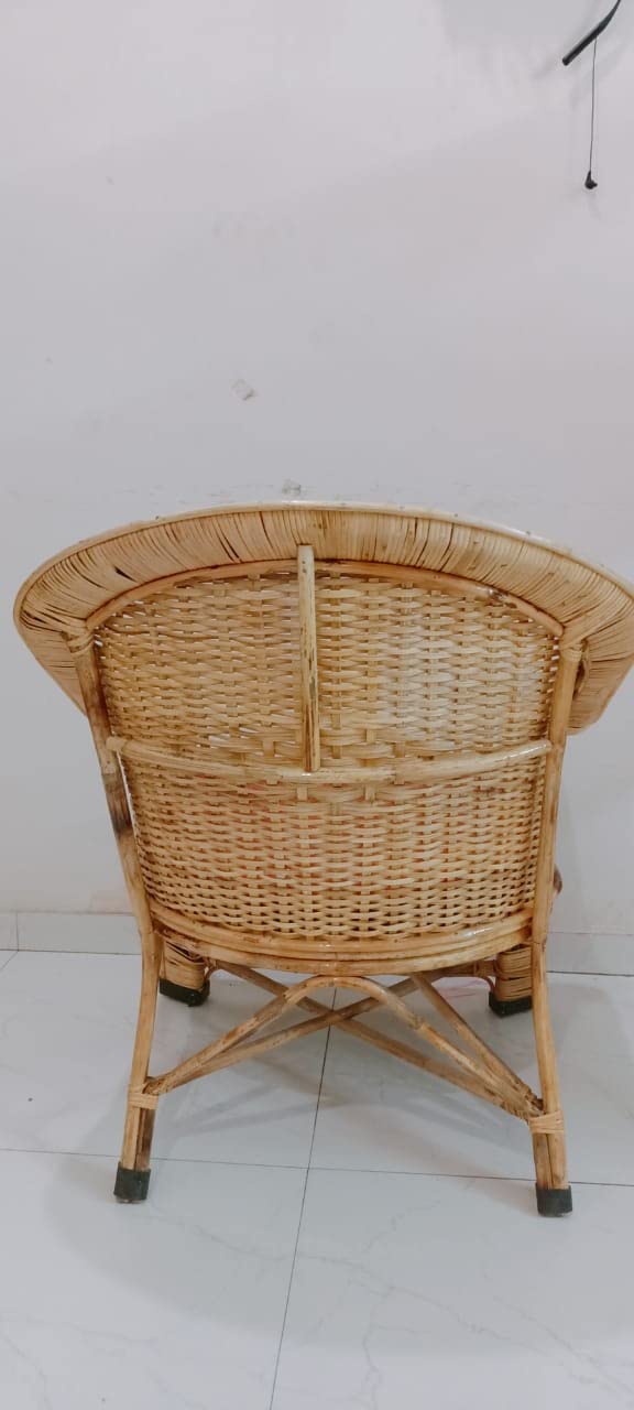 Cane Bamboo Wooden Chair for Lawn Chair, Arm Chair, Room Chair, Indoor Outdoor with Cushion