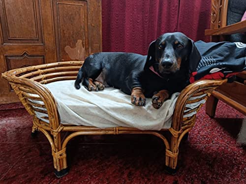Bamboo Cane Pet Bed for Dogs and Cats with Comfortable Foam Mattress