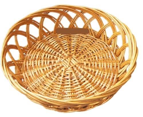 Multipurpose Brown Bamboo Basket Natural Bamboo Round Shape Cane