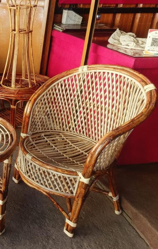 Cane Bamboo Armchair, Kursi for Garden, Living Room, Lawn, Home, Dining Room, Bedroom, Kitchen, Office, Outdoor, Cafe, Restaurant Office, Balcony