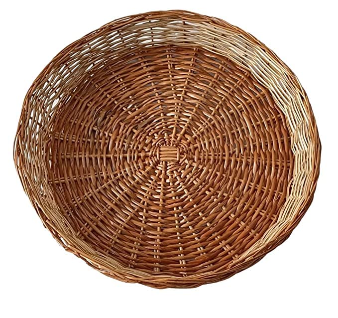 Multipurpose Handmade Eco Friendly Round Deep Cane Bamboo Basket | Hamper Chocolate Dry Fruit and Fruits Packing Basket - Size (16x16) inches