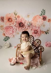 Bamboo Cane Flower Posing Basket – Perfect for Newborn & Baby Photography