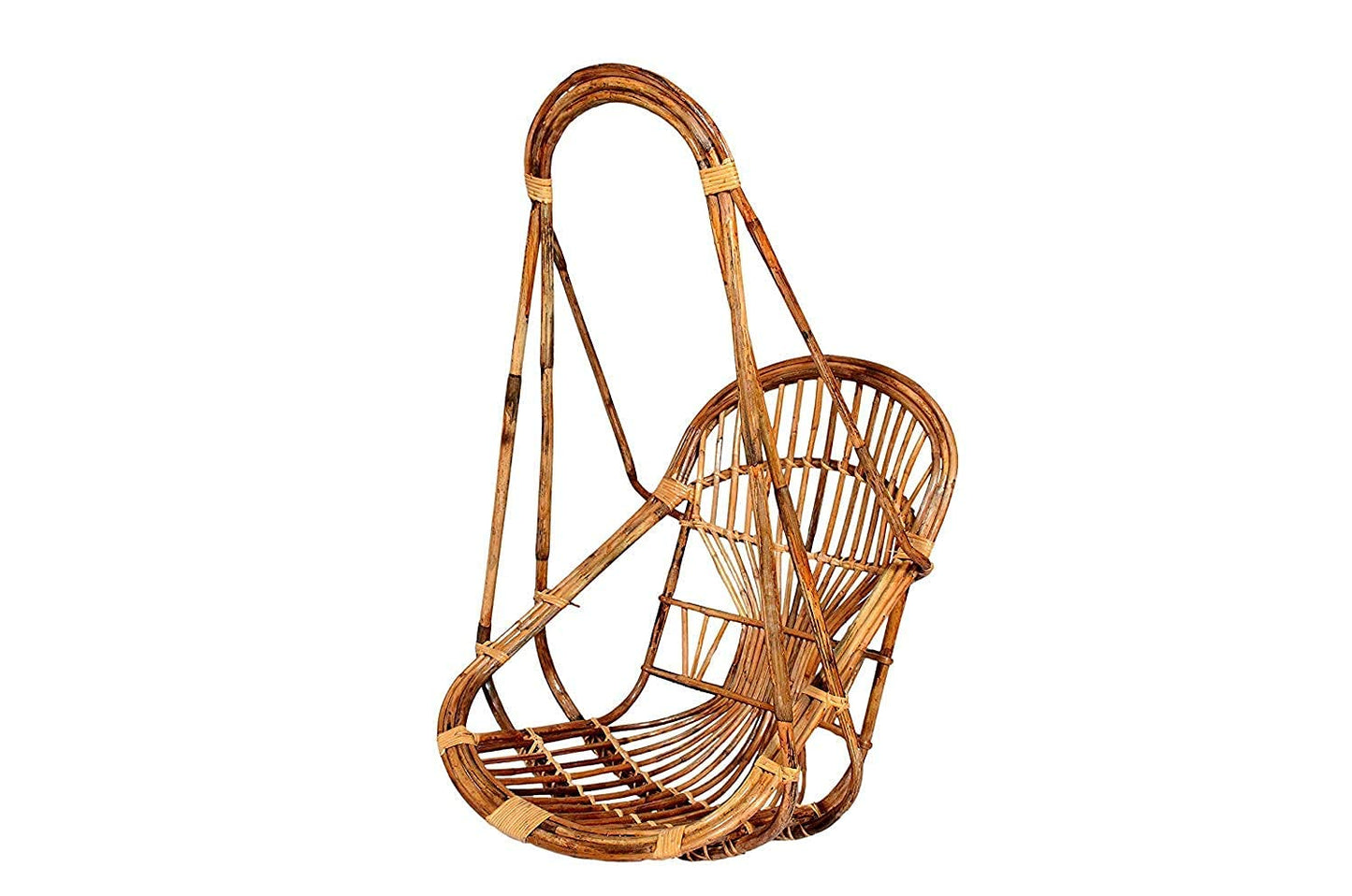 Rattan Cane Swing Chair with Cushion & Hanging Chain for Kids and Adults