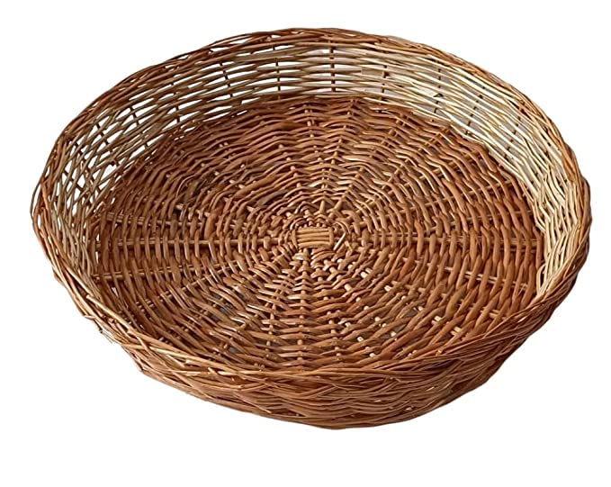 Multipurpose Handmade Eco Friendly Round Deep Cane Bamboo Basket | Hamper Chocolate Dry Fruit and Fruits Packing Basket - Size (16x16) inches