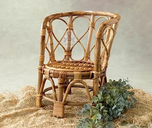 Bamboo Cane Newborn Photography Chair Posing Basket for New Borns Si CaneFurniture.in