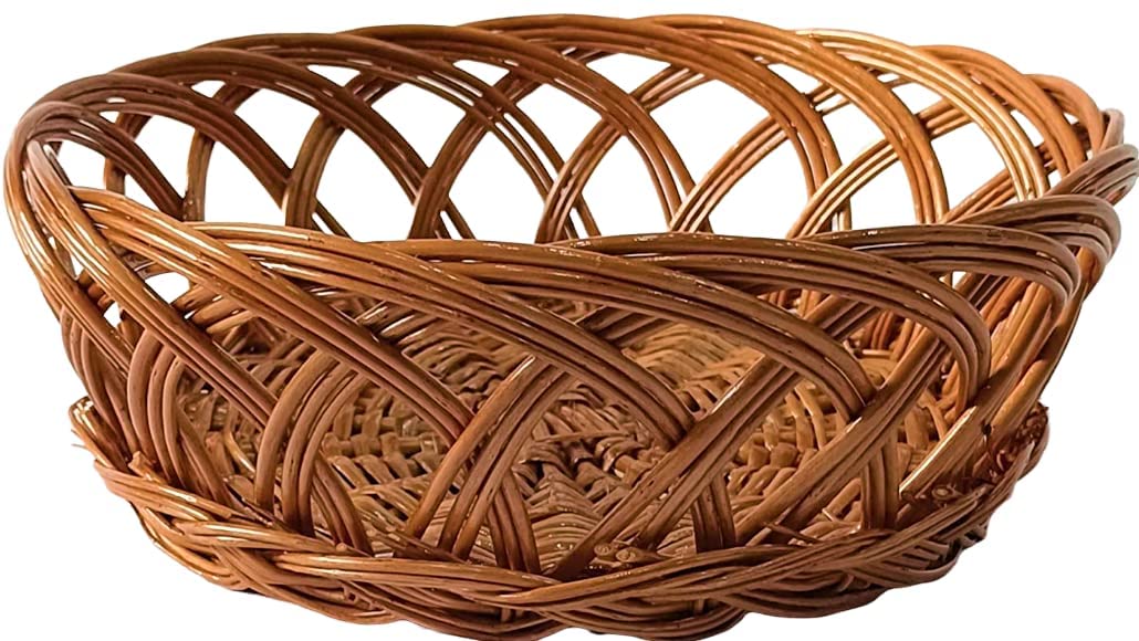 Cane Round Basket for Festival Gift Packing, Dry Fruit Basket, Fruit Basket,Storage Baskets, Wedding Baskets, Dinning Table basket(Pack of 2)