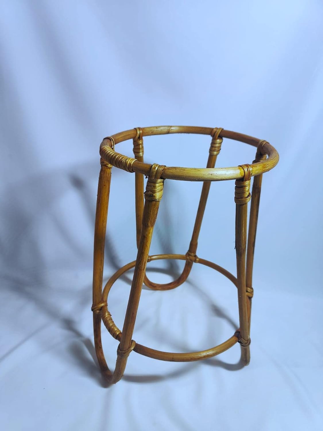 Bamboo Cane Plant Stand | Indoor Flower Pot Holder for Home, Garden, Balcony, Living Room | 14 Inch Height | Handmade | Eco-Friendly | Weight Capacity 100 kg