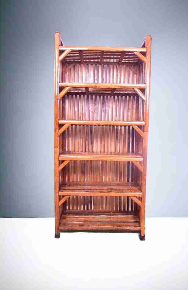 6 Tier Bamboo Storage Rack – 60x30x125 cm Multipurpose Wooden Shelf for Kitchen, Home, Office, Books, Shoes & More – Fully Assembled