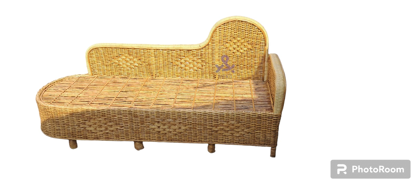 Cane Living Room Furniture Couch / Settee with Seat Cushion – Handcrafted Elegance for Your Home