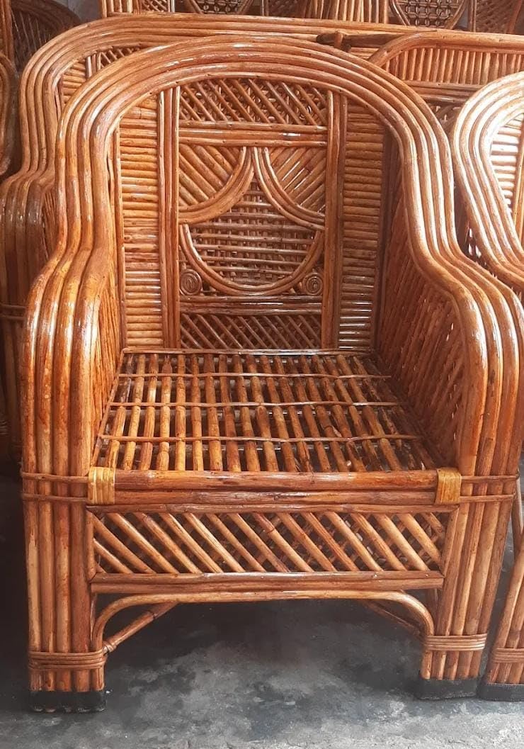 Cane Bamboo Chair,Kursi for Garden,Living Room,Home, Dining Room, Bedroom, Kitchen, Office, Outdoor,Cafe,Restaurant Balcony(Diya)