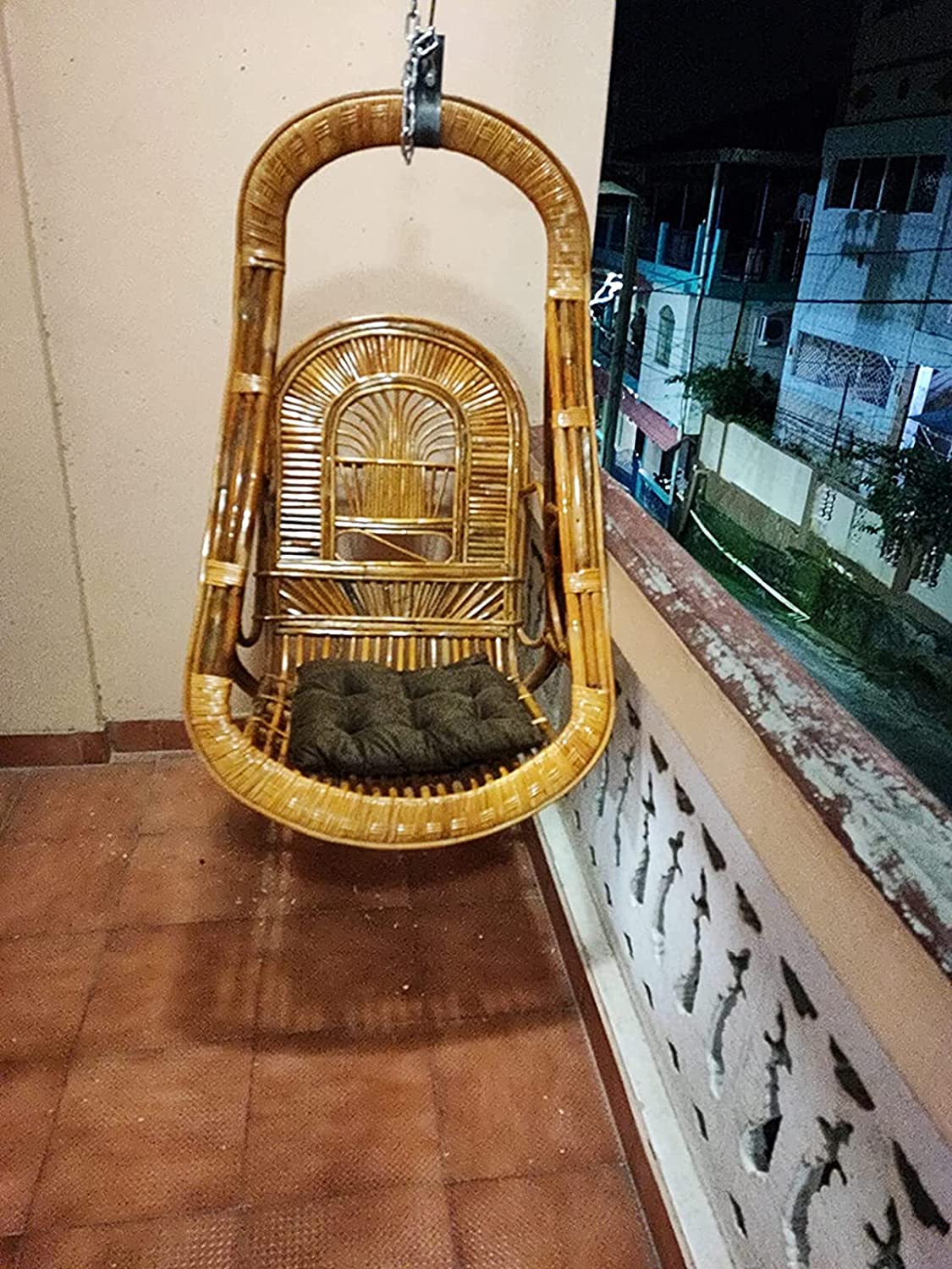 Cane Swing Chair with Cushion – Eco-Friendly, Handcrafted, Comfortable Seating for All Ages