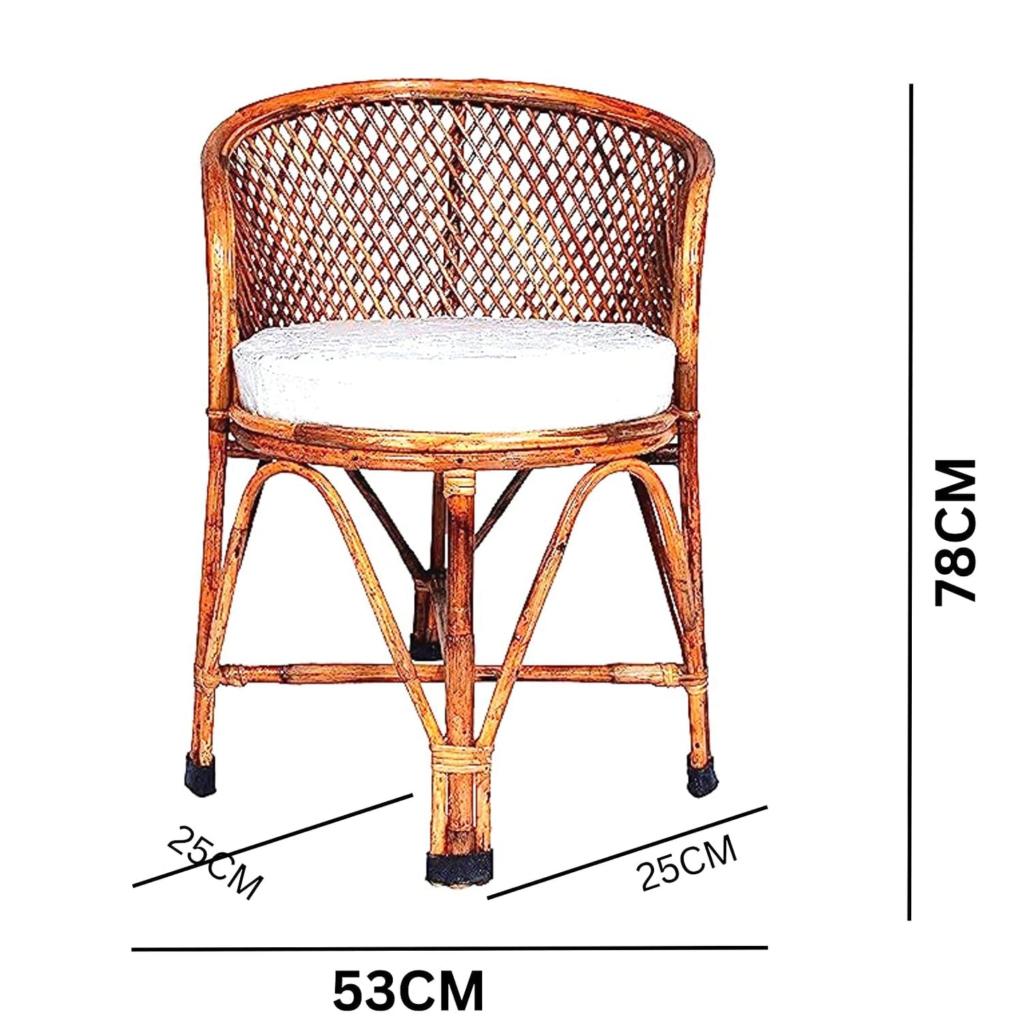 Bamboo Cane Lawn Chair,Cafe,Restaurant,Balcony,Living Room Chair with Cushion with Table(4 Chair +1 Table)