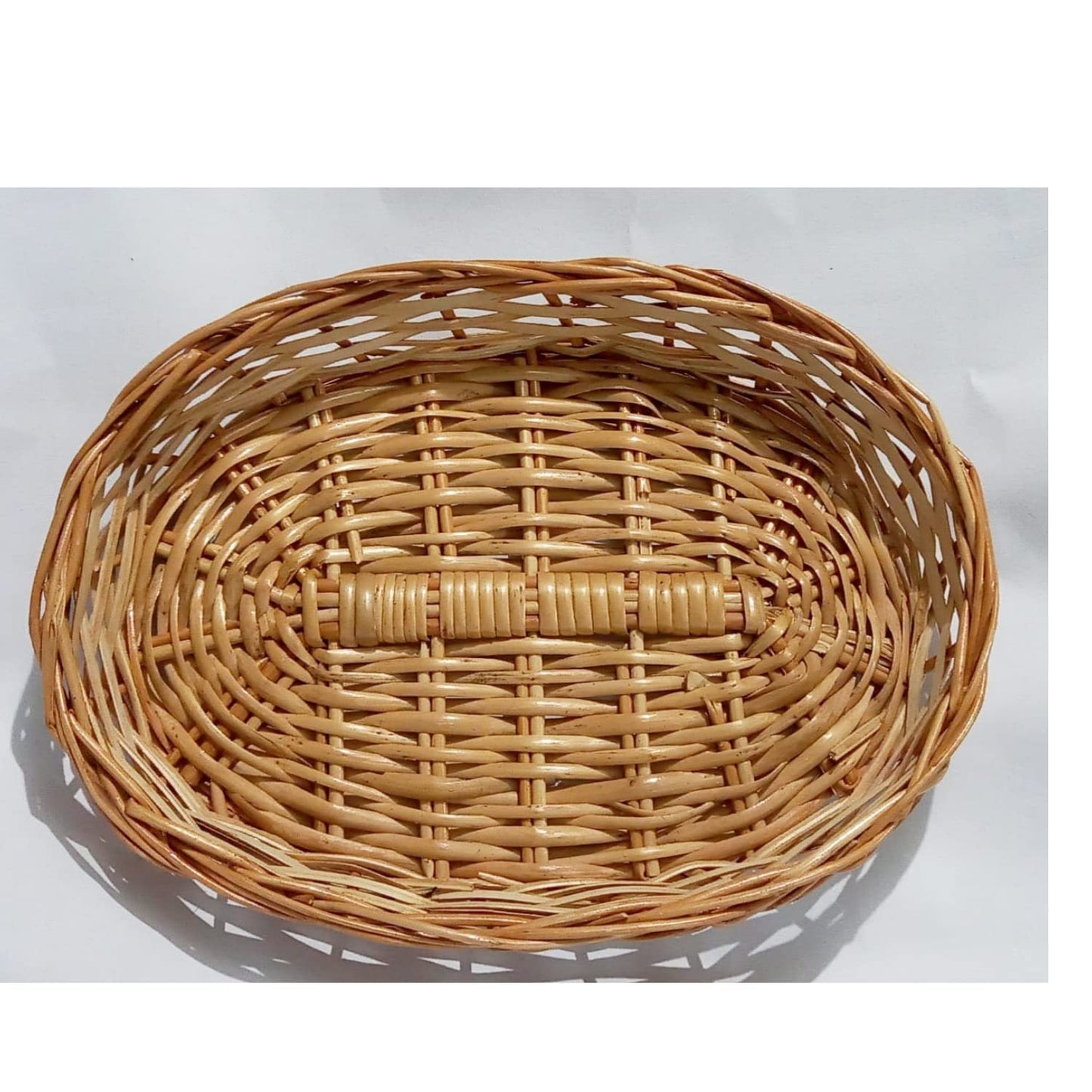 Oval Cane Basket for Gift Packing, Dry Fruit Basket, Chocolate Basket Size (10”x7.5”) Pack of 2
