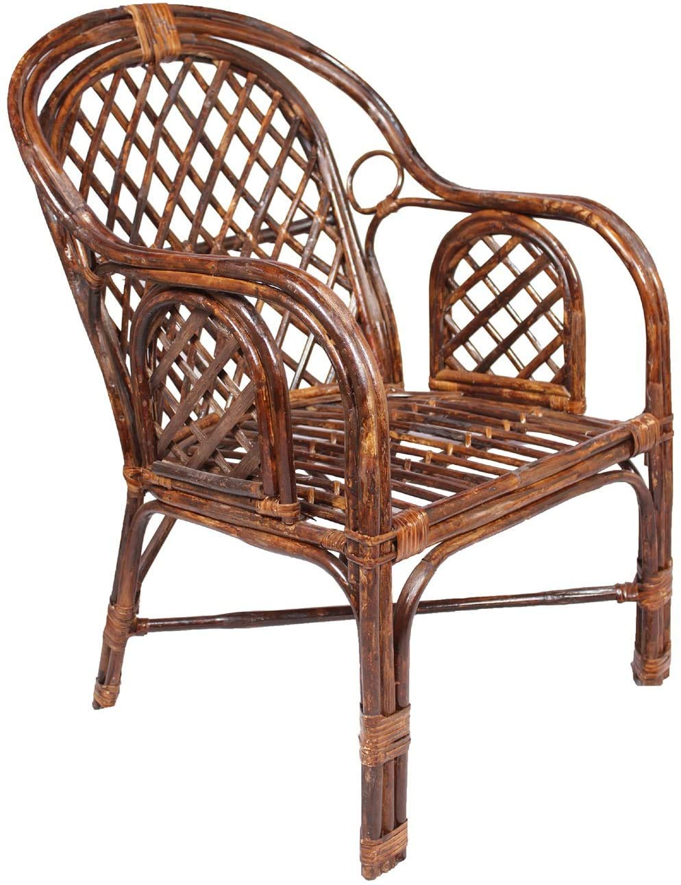 Cane Living Room, Arm, Lawn Chair with Cushion