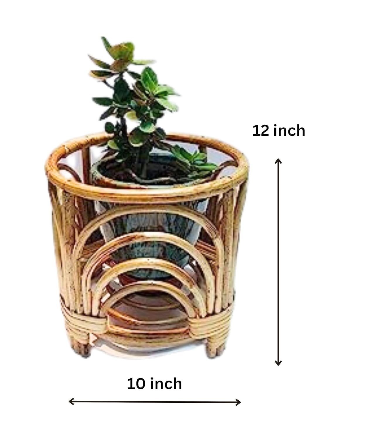 Cane Plant Stand – Indoor & Outdoor Planter Holder for Stylish Home & Garden Décor(pack of 2)