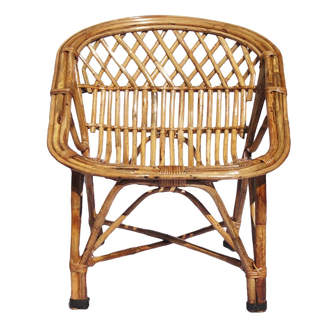 Bamboo Cane Lawn Chair with Cushion