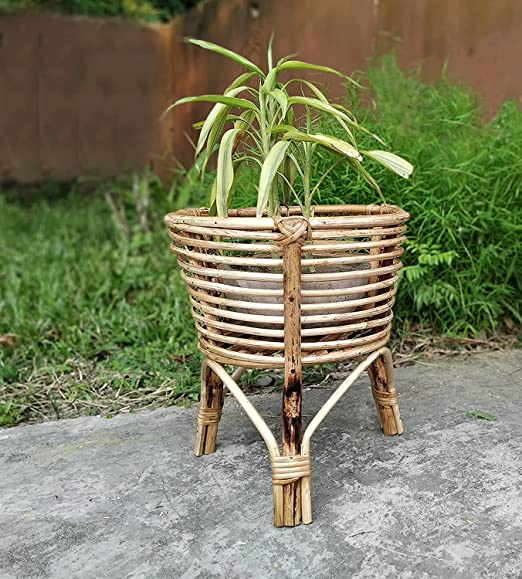 Cane Plant Stand for Home, Living Room, Balcony, Indoor, Outdoor Garden