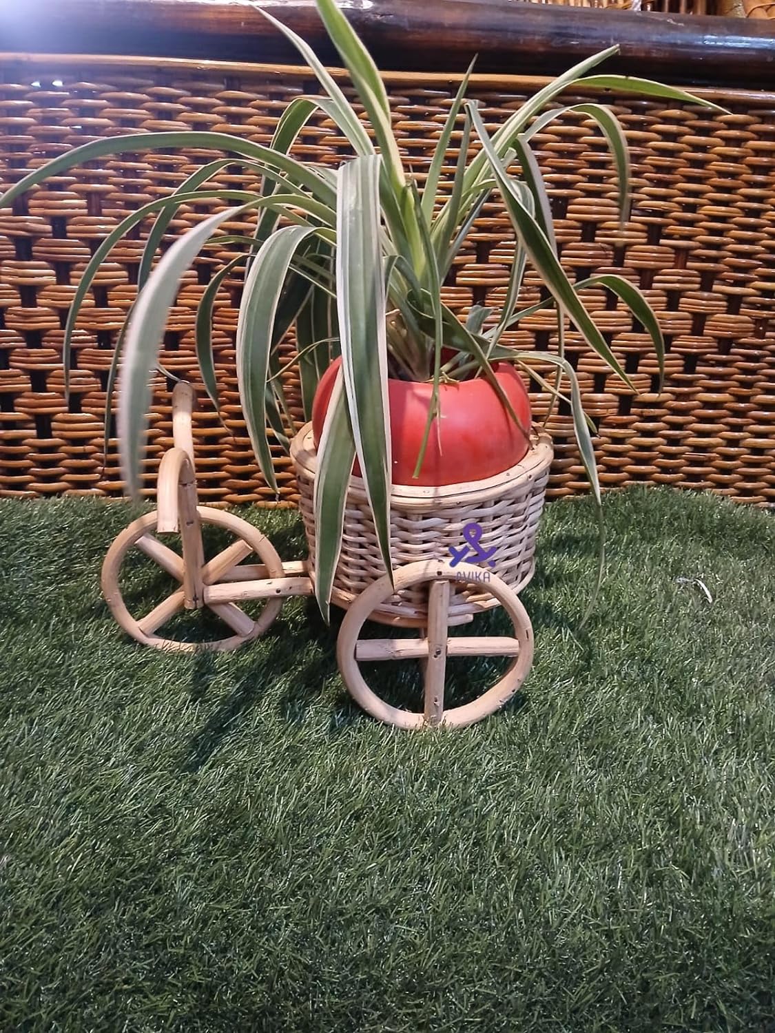 Cane Cycle Planter Stand | Gamla for Planter Stand | Cane Planter for Indoor Plants | Garden Planter Stand | Garden Pot | Pack of 1
