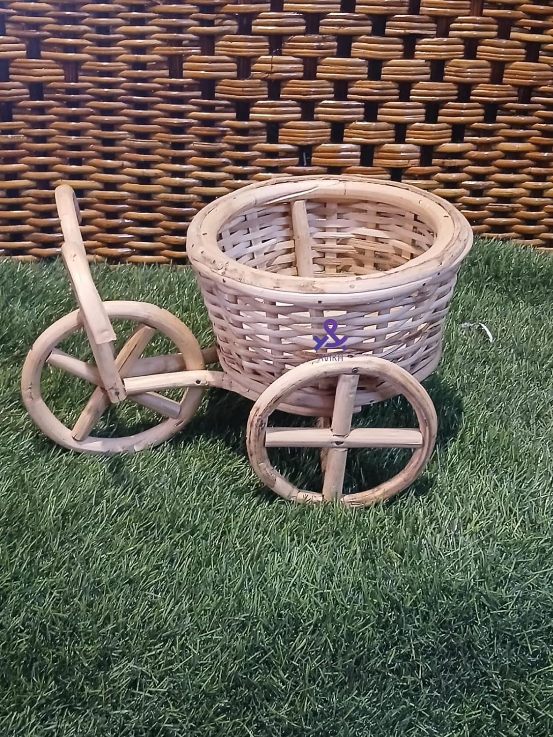 Cane Cycle Planter Stand | Gamla for Planter Stand | Cane Planter for Indoor Plants | Garden Planter Stand | Garden Pot | Pack of 1
