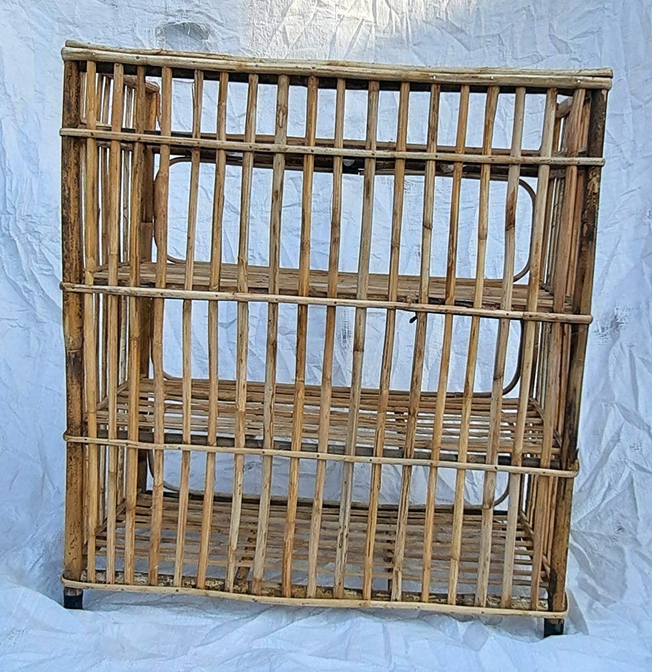 Cane (Bait) Strong Shoe Rack Wooden Slipper Stand Utility Rack Planter Stand Bookshelf Space Saving Shelf for Home Kitchen