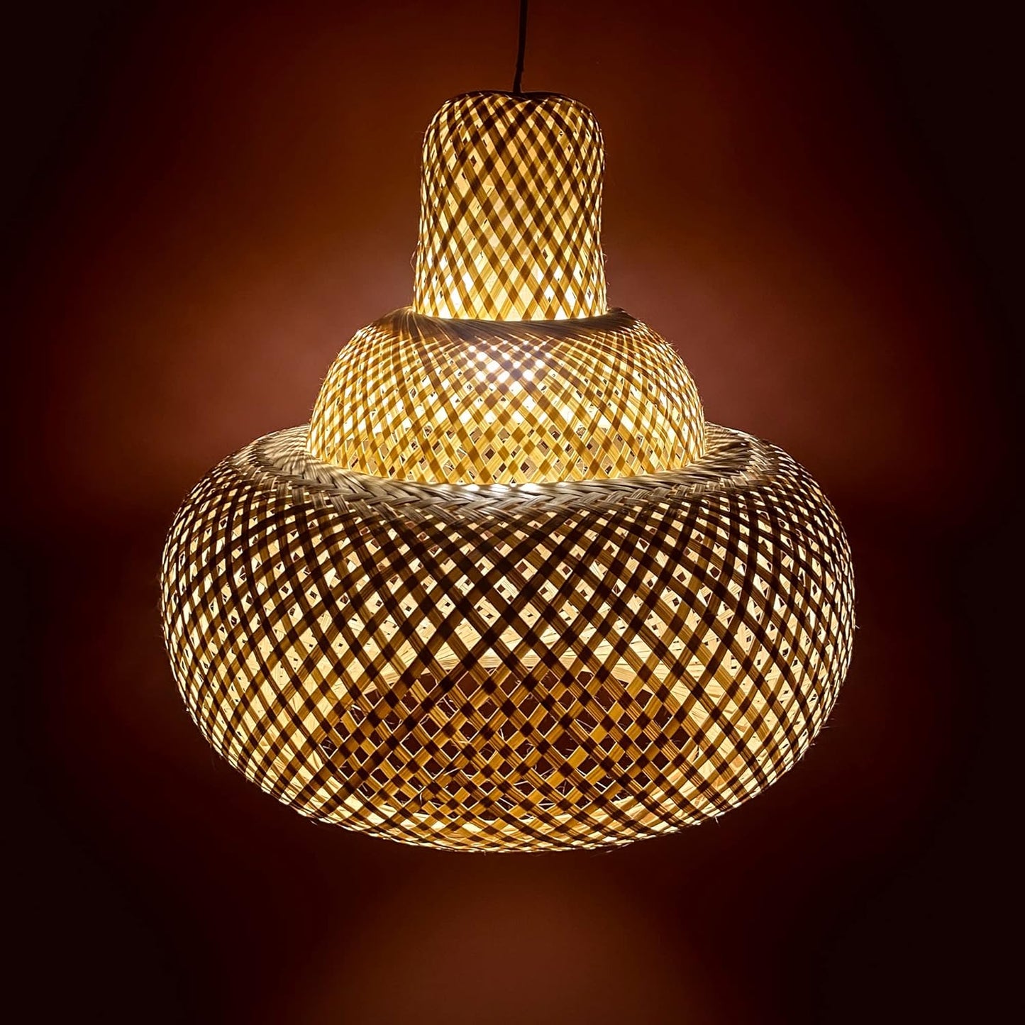 Bamboo Hanging Lamp Shades,Pendent Lamp Shade,Hanging Lights for Dining Room, Living Room,Hotel,Cafe,Home Corrido, Bar, Restaurant, Coffee house (mandir)