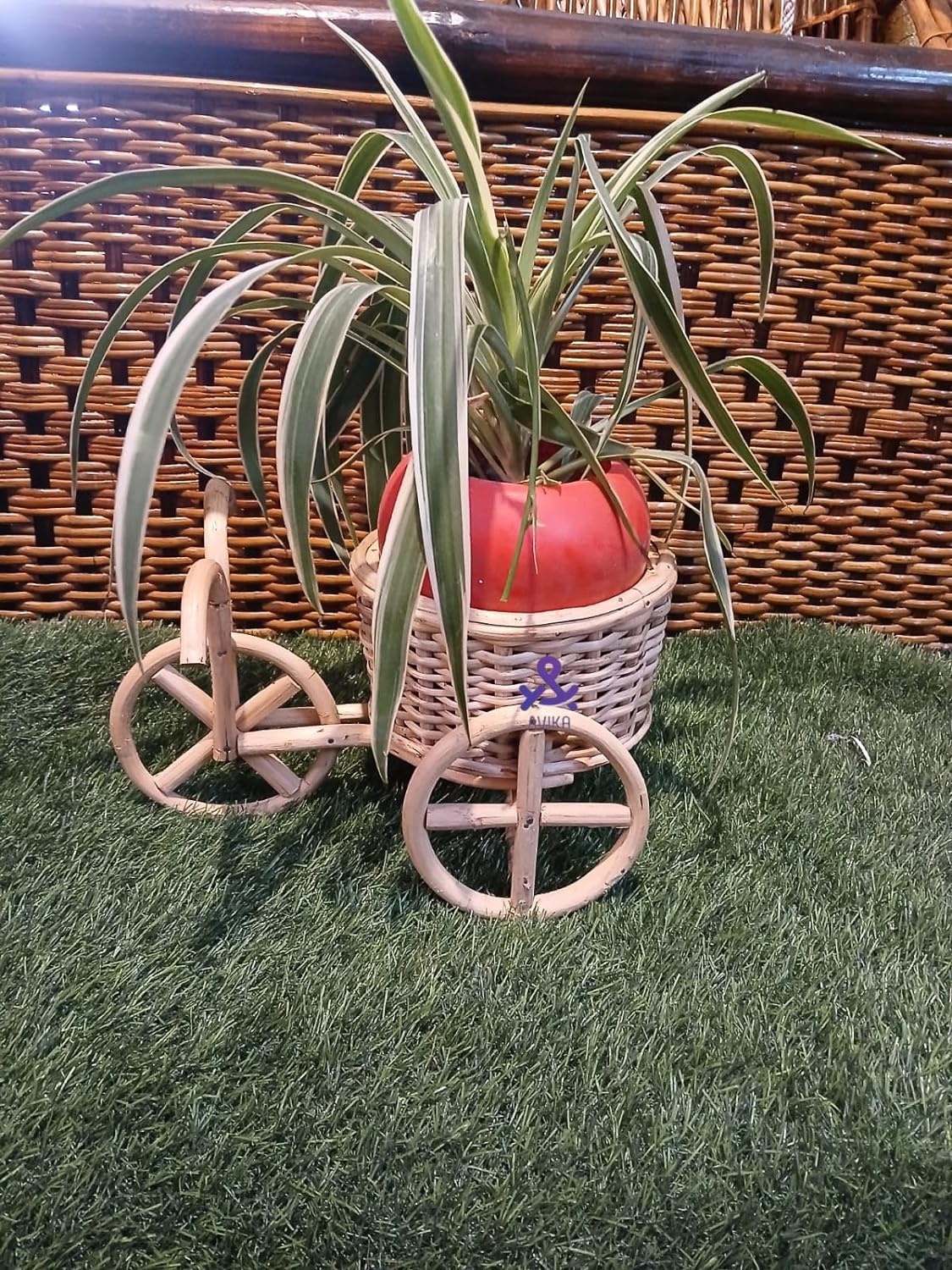 Cane Cycle Planter Stand | Gamla for Planter Stand | Cane Planter for Indoor Plants | Garden Planter Stand | Garden Pot | Pack of 1