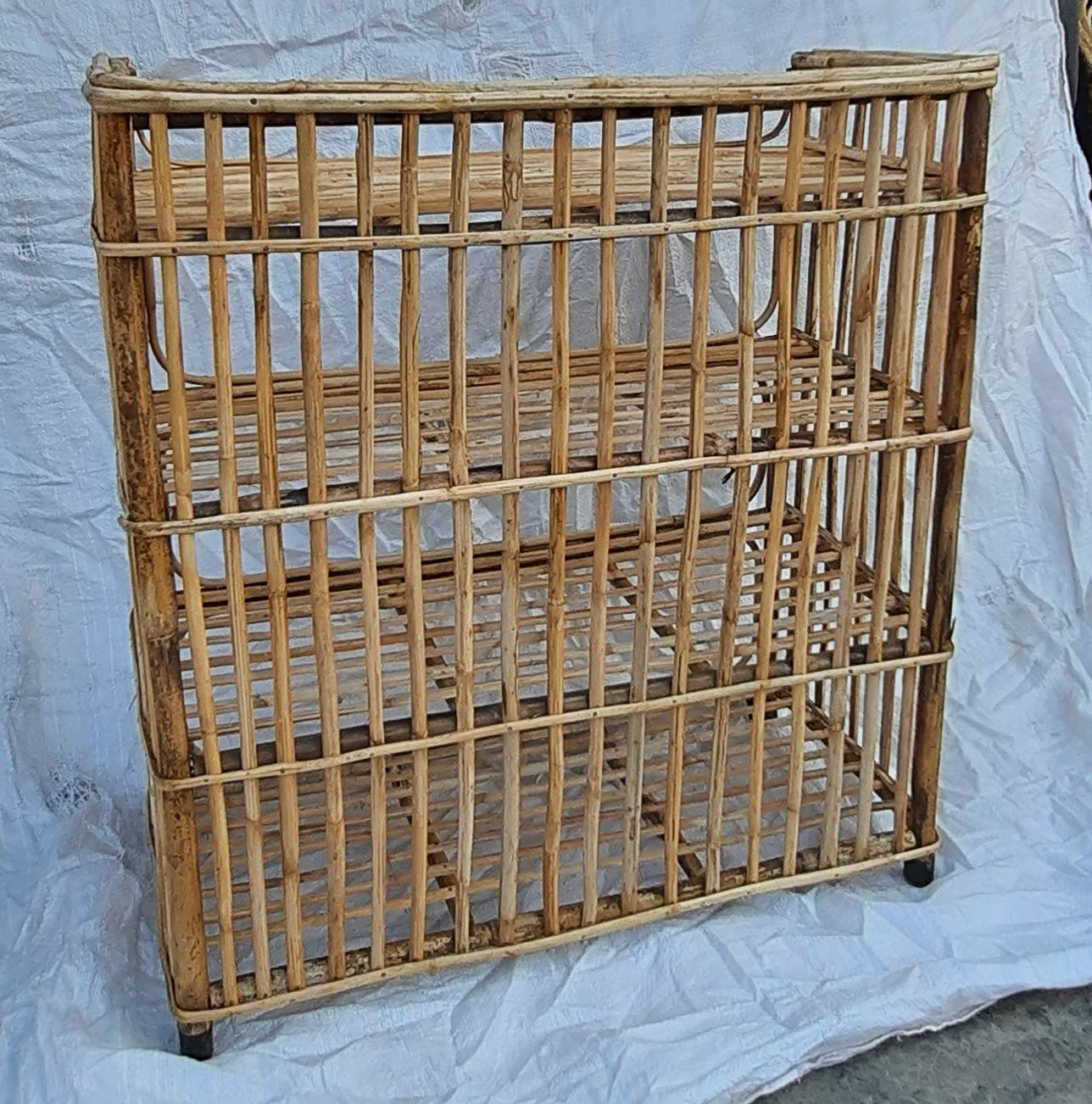 Cane (Bait) Strong Shoe Rack Wooden Slipper Stand Utility Rack Planter Stand Bookshelf Space Saving Shelf for Home Kitchen