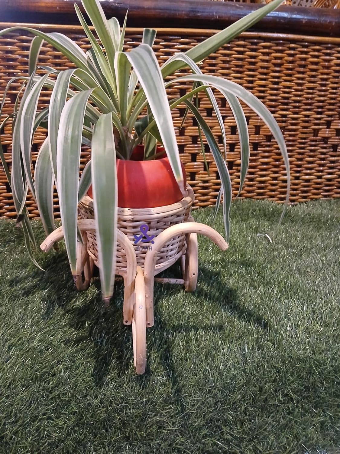 Cane Cycle Planter Stand | Gamla for Planter Stand | Cane Planter for Indoor Plants | Garden Planter Stand | Garden Pot | Pack of 1