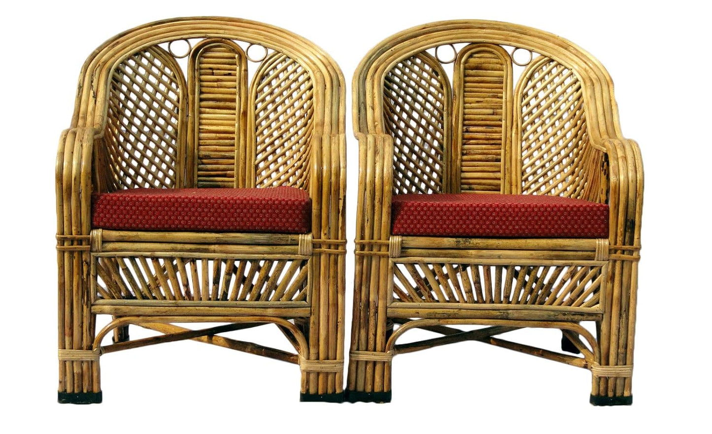 Cane Sofa Set with Table for Home, Living Room, Office, Garden, Resort with Cushion(u)