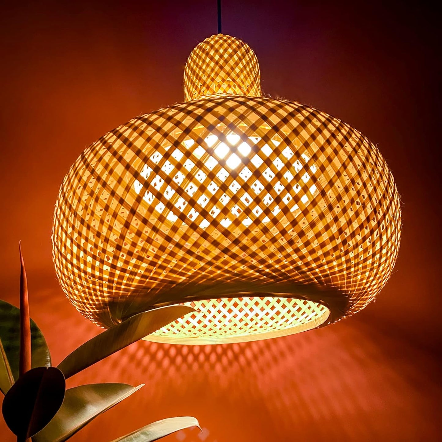 Bamboo Hanging Lamp Shades,Pendent Lamp Shade,Hanging Lights for Dining Room, Living Room,Hotel,Cafe,Home Corrido, Bar, Restaurant, Coffee house (mandir)