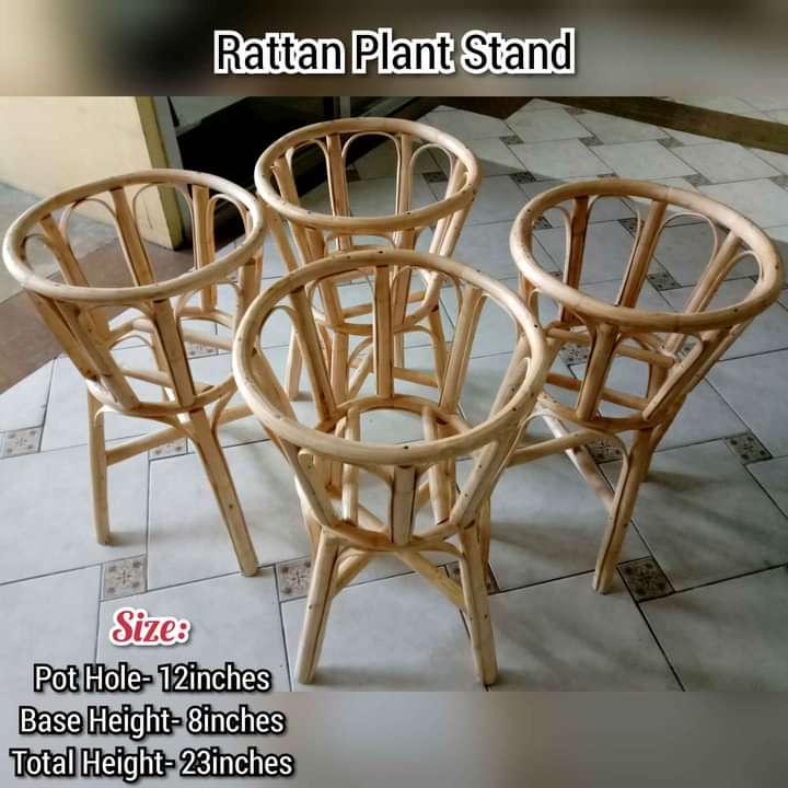 Cane Bamboo planter stand for indoor and outdoor (Pack of 1)
