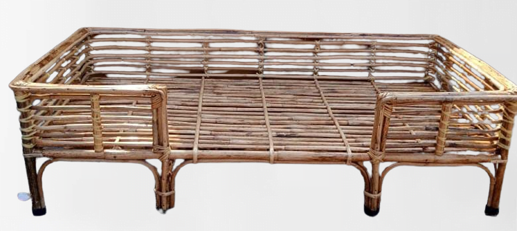 Bamboo Cane Wood PET Bed for Big dogs and Cats with Foam (L: 48, W : 24, H: 14 INCH)