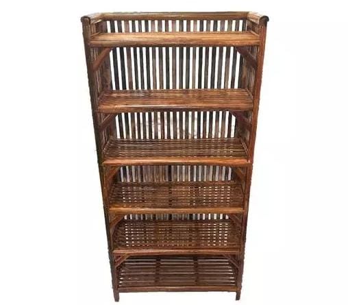 6 Tier Bamboo Storage Rack – 60x30x125 cm Multipurpose Wooden Shelf for Kitchen, Home, Office, Books, Shoes & More – Fully Assembled