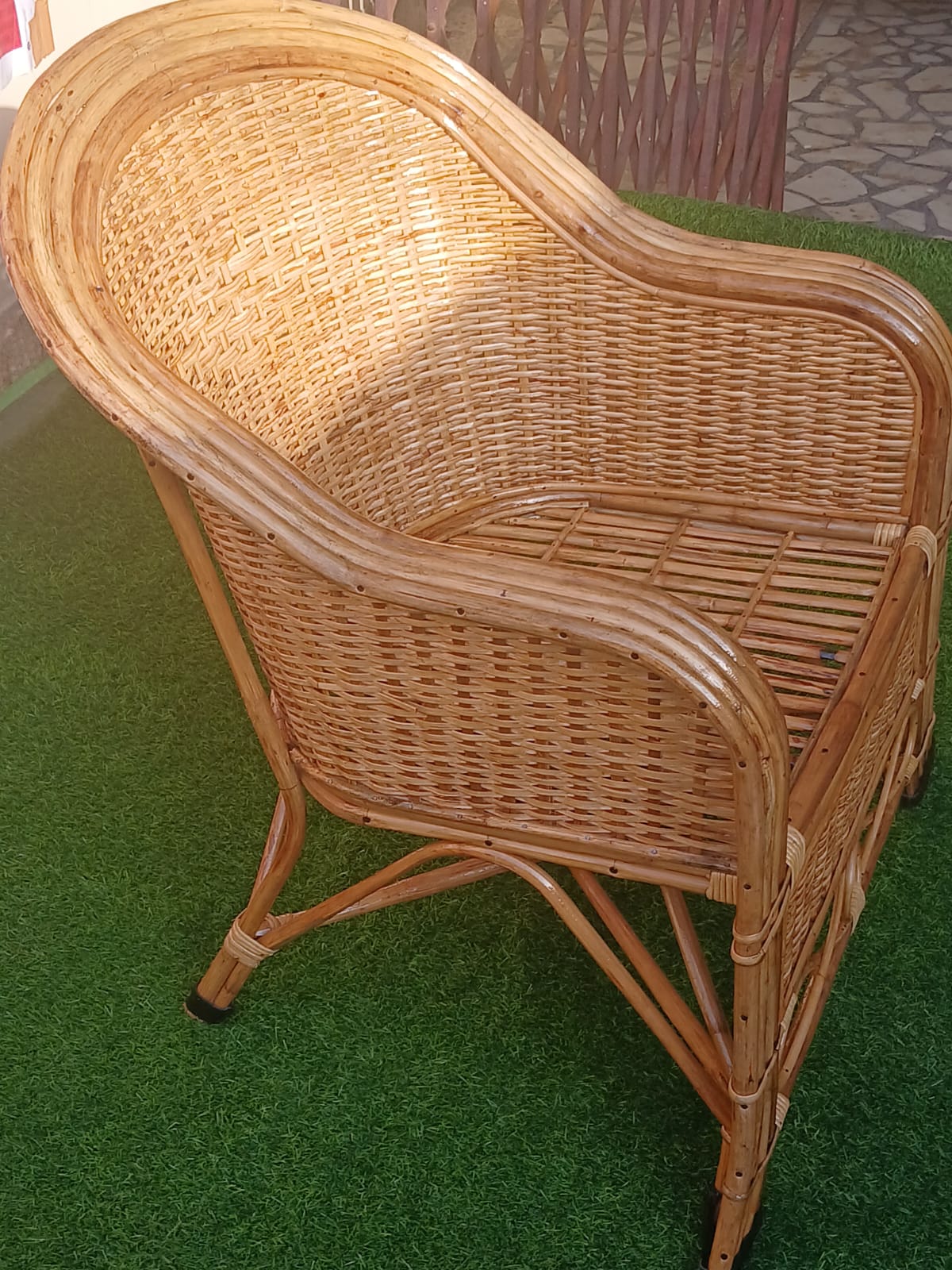 Bamboo Cane Sofa Chair for Living Room, Balcony, Garden, Indoor & Outdoor Use – Stylish, Durable & Eco-Friendly