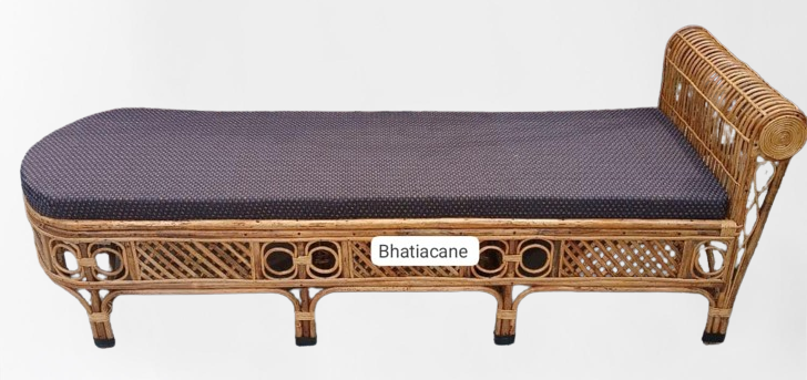 Cane 3-Seater Couch Diwan Sofa Settee | Sofa Cum Bed for Living Room and Office | Three-Person Sofa