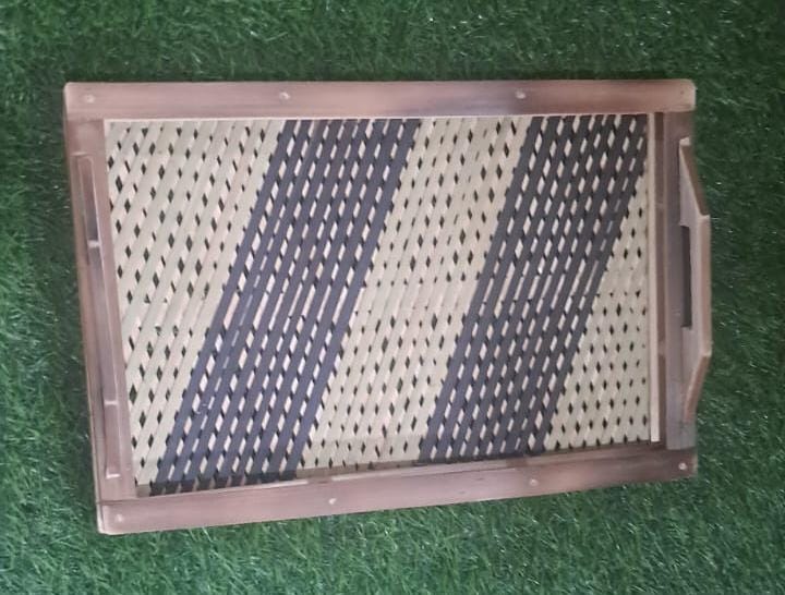 Bamboo Wood Serving Tray - Dining Table Tray - 14x9x2 Inch