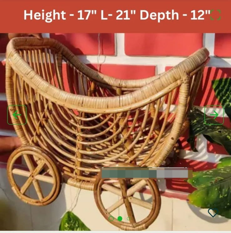 Rustic Bamboo Baby Cradle Prop for Photography | Baby Shower Photos
