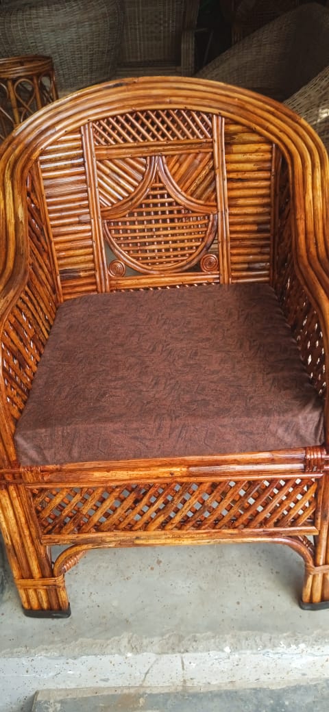 Cane Bamboo Chair,Kursi for Garden,Living Room,Home, Dining Room, Bedroom, Kitchen, Office, Outdoor,Cafe,Restaurant Balcony(Diya)