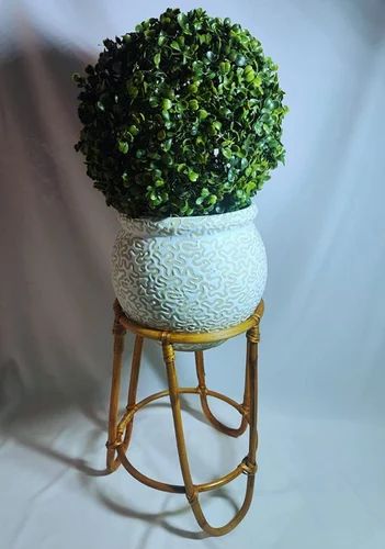 Bamboo Cane Plant Stand | Indoor Flower Pot Holder for Home, Garden, Balcony, Living Room | 14 Inch Height | Handmade | Eco-Friendly | Weight Capacity 100 kg