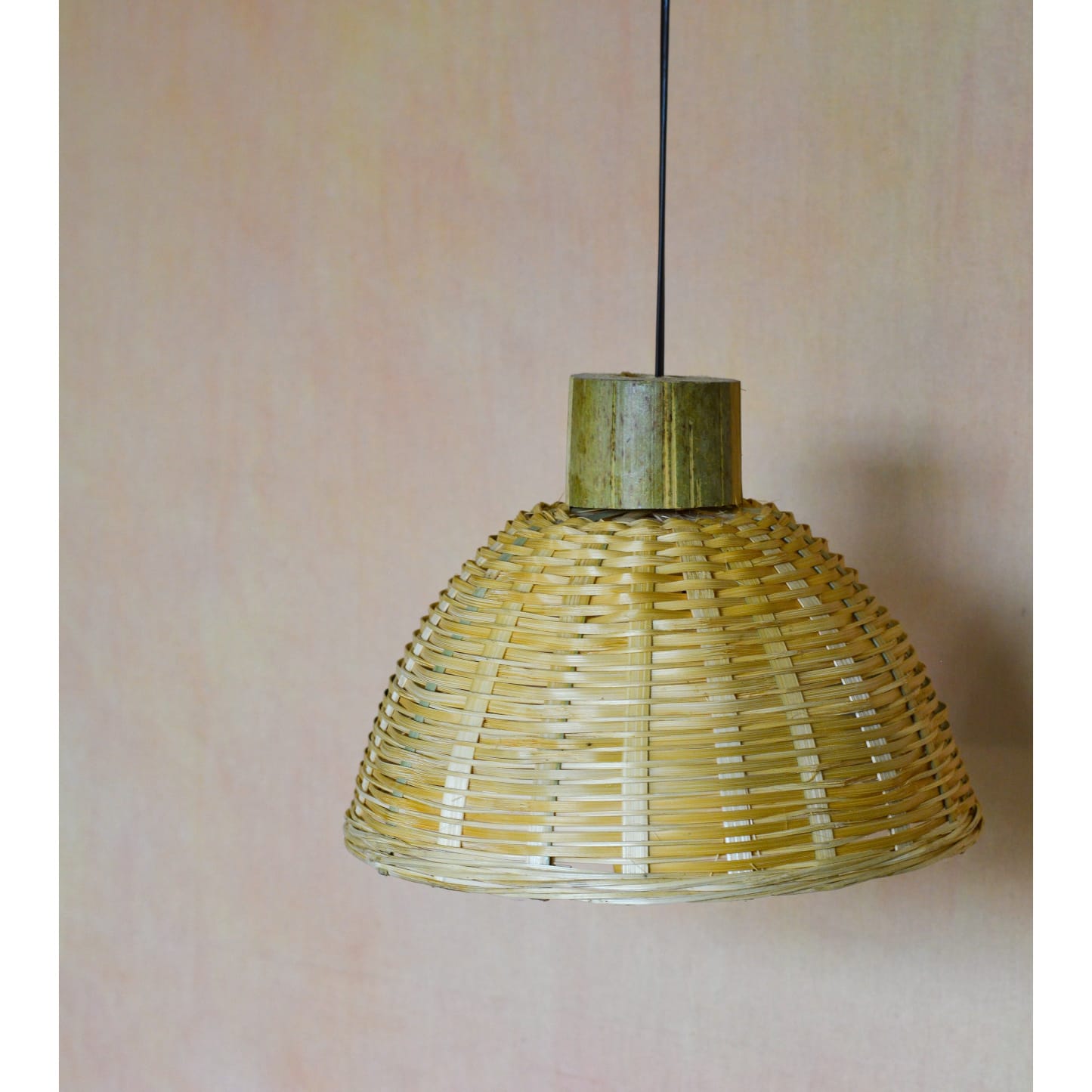 Bamboo Hanging Lamp Shade - Dome-Shaped Ceiling Lamp for Dining Room, Living Room