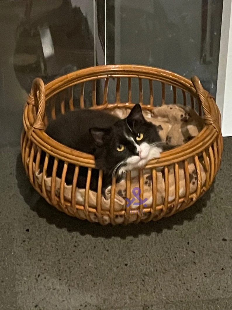 Rattan Cane Cat Basket, Perfect bed for your little pet at home.