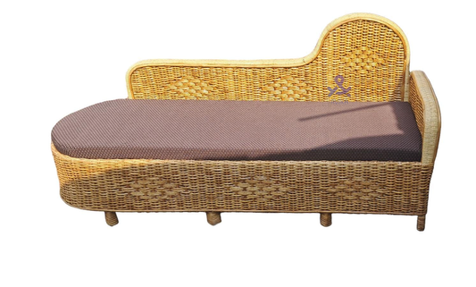 Cane Living Room Furniture Couch / Settee with Seat Cushion – Handcrafted Elegance for Your Home
