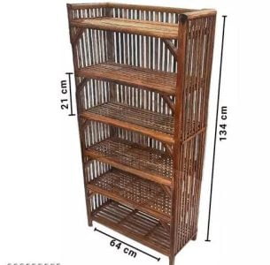 Bamboo 6 Tier Storage Rack | Books, Shoes, Kitchen & Office