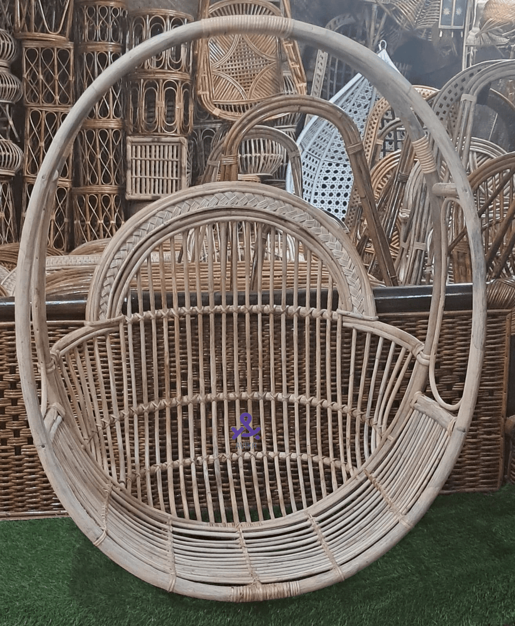 Cane Swing Hanging Chair, Jhula for All Ages – Kids & Adults (with Chain and Cushion)