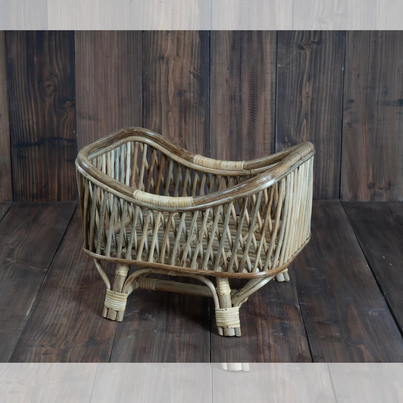 Handmade bamboo cane bed photoshoot prop made from premium rattan