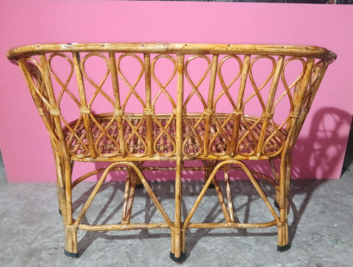 Durable Cane Two-Seater Sofa – Perfect for Homes, Living Rooms, Studios, Cafes, Resorts, Hotels, and Balconies