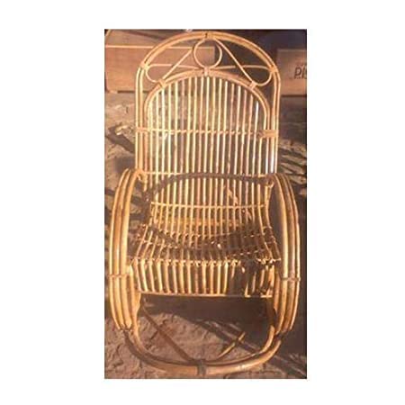 Bamboo Cane Rocking Chair, Home Recliner for All Ages, Kids and Adults with Cushion